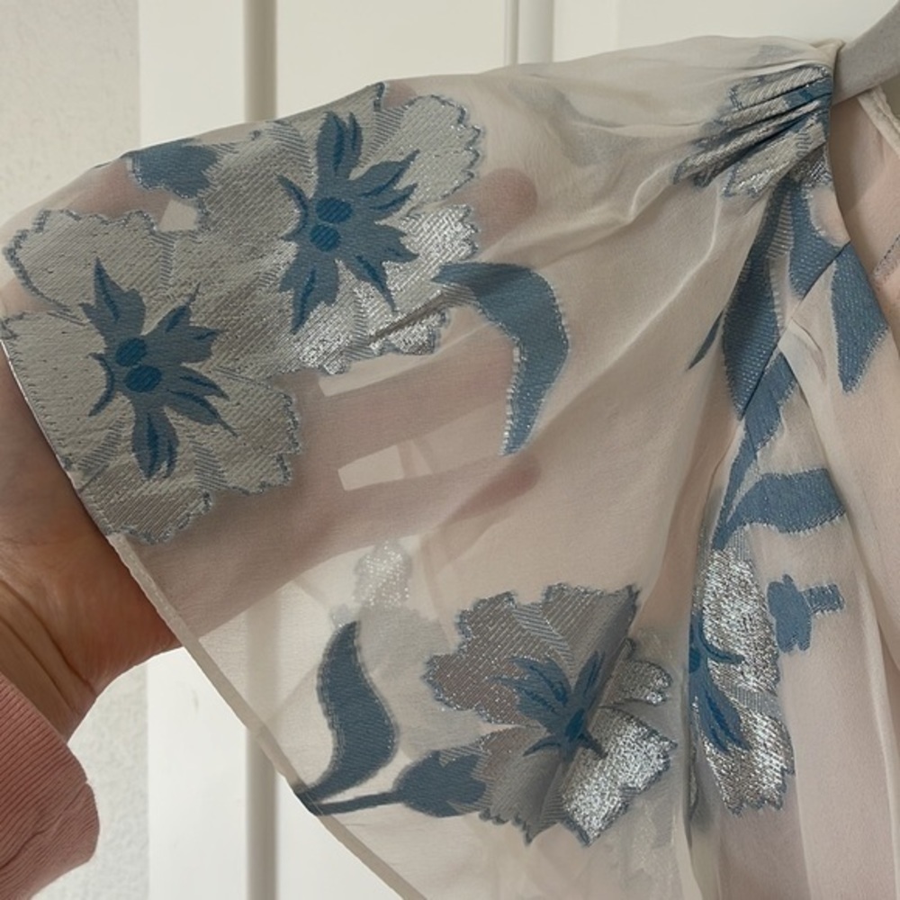 Rebecca Taylor Metallic Fleur Wrap Dress - Picture 8 of 8